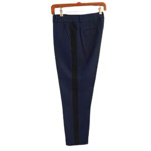 Kate Spade Dark Blue With Black Tuxedo Stripe Wool Tailored Pants  Sz 8